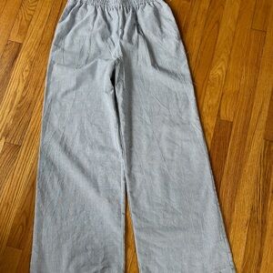 Good Luck Gem Black & White Pinstripe Wide-Leg Pants